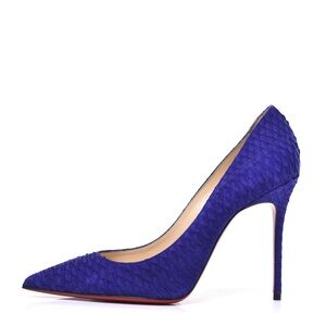 CHRISTIAN LOUBOUTIN Watersnake Nubuck Decollete 554 100 Pumps Purple Pop